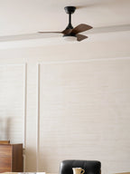 Elegant Sculpted Wood Ceiling Fan Light