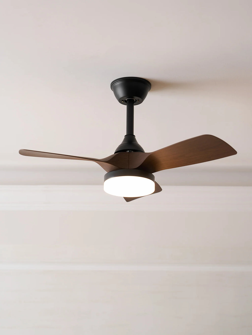 Elegant Sculpted Wood Ceiling Fan Light