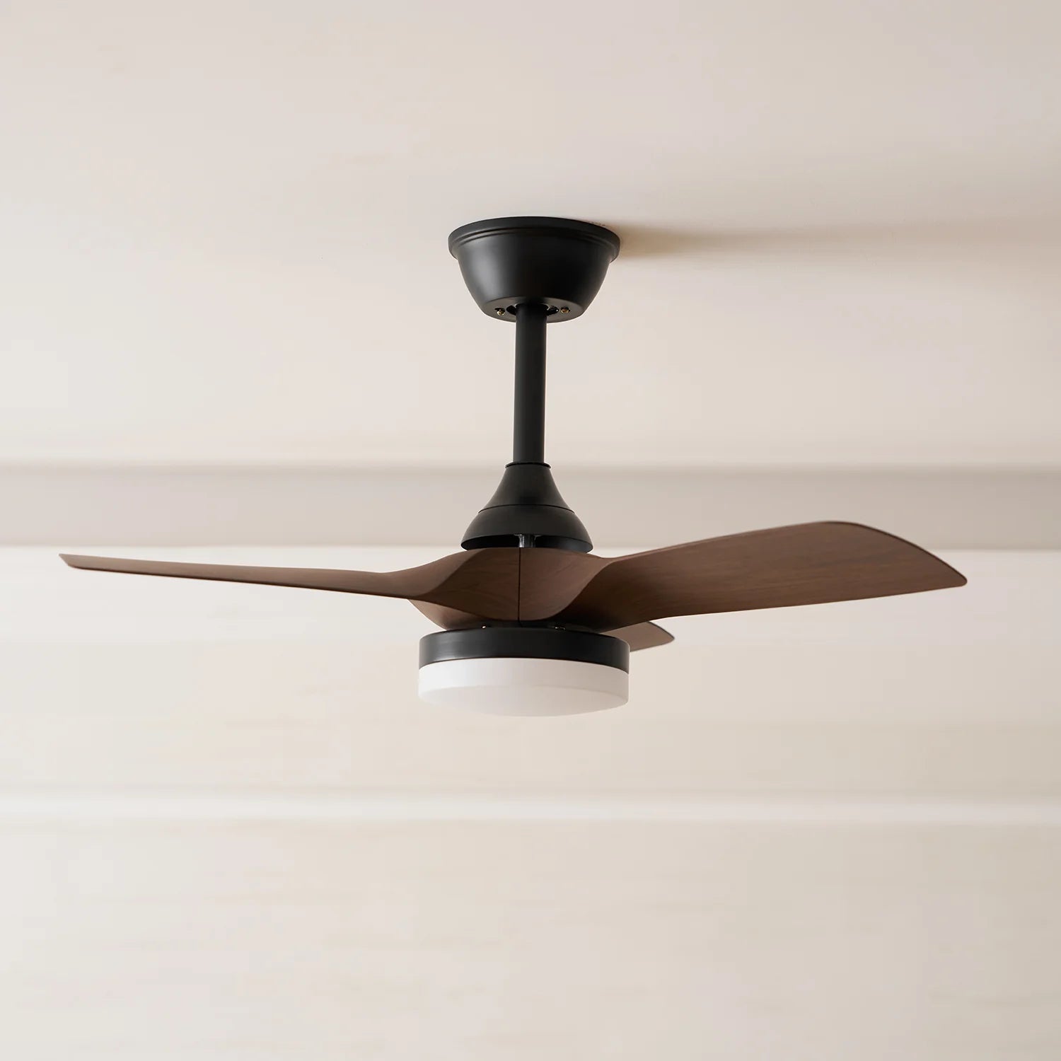 Elegant Sculpted Wood Ceiling Fan Light