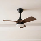 Elegant Sculpted Wood Ceiling Fan Light