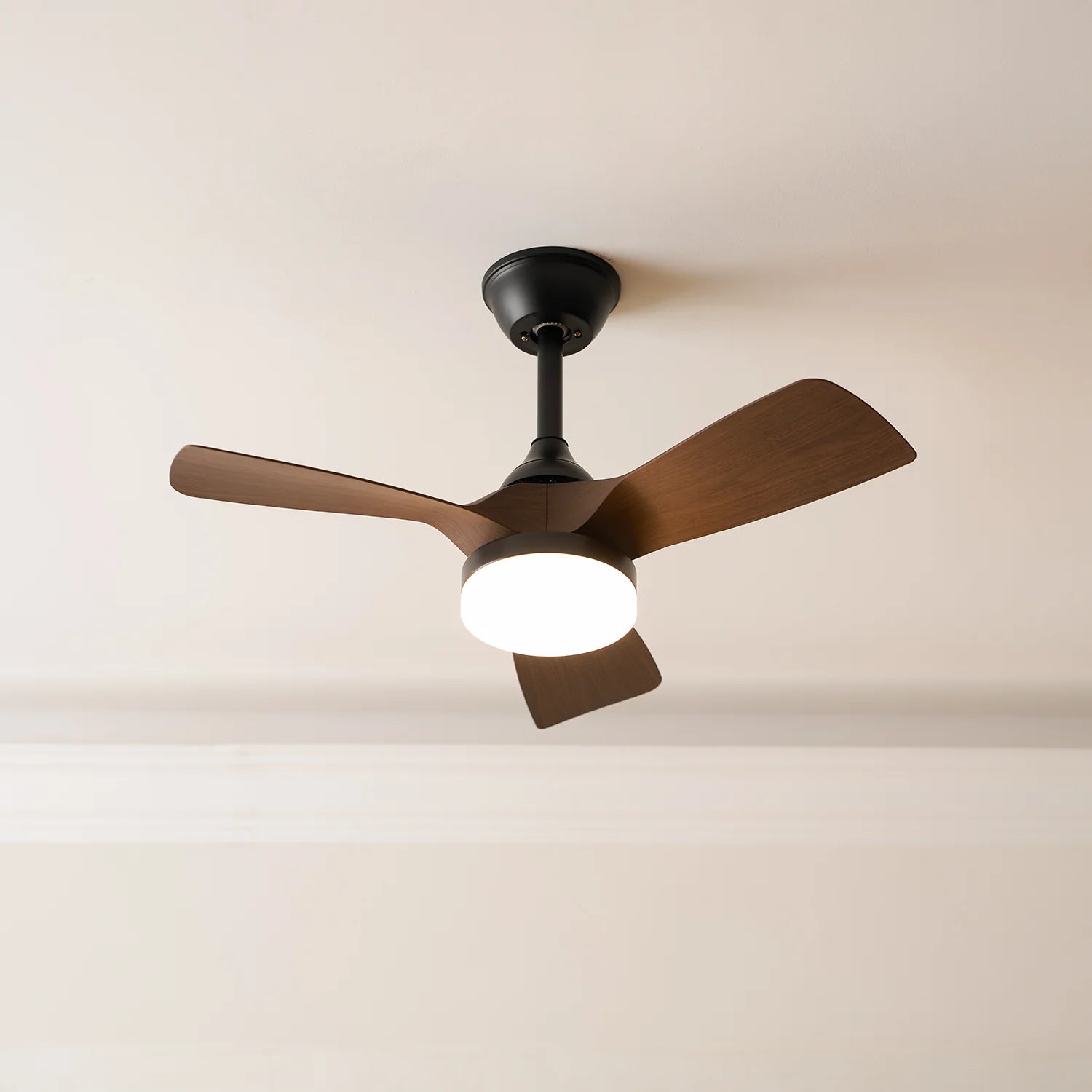 Elegant Sculpted Wood Ceiling Fan Light