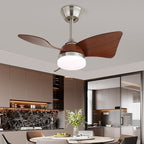 Elegant Sculpted Wood Ceiling Fan Light