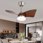 Elegant Sculpted Wood Ceiling Fan Light