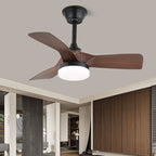 Elegant Sculpted Wood Ceiling Fan Light