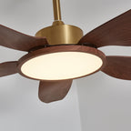 Sirocco Walnut Blade Brass Ceiling Fan Light