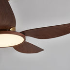 Sirocco Walnut Blade Brass Ceiling Fan Light