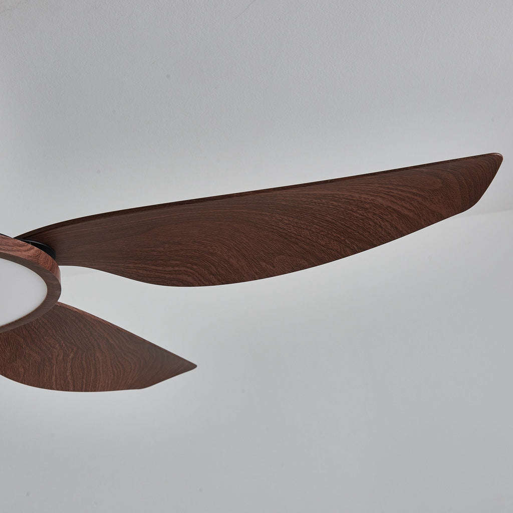 Sirocco Walnut Blade Brass Ceiling Fan Light