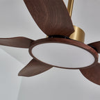 Sirocco Walnut Blade Brass Ceiling Fan Light