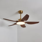 Sirocco Walnut Blade Brass Ceiling Fan Light