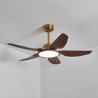 Sirocco Walnut Blade Brass Ceiling Fan Light