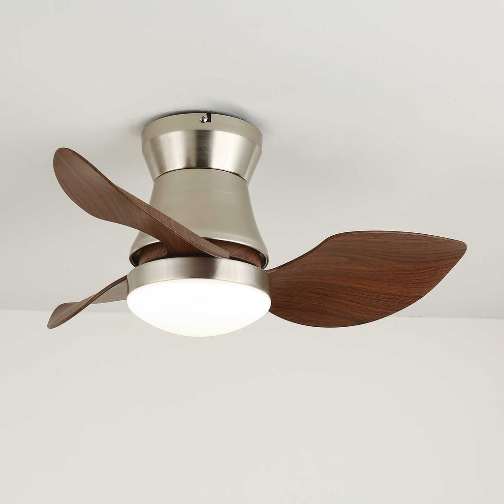 Solano Bloom Curved Walnut Ceiling Fan Light