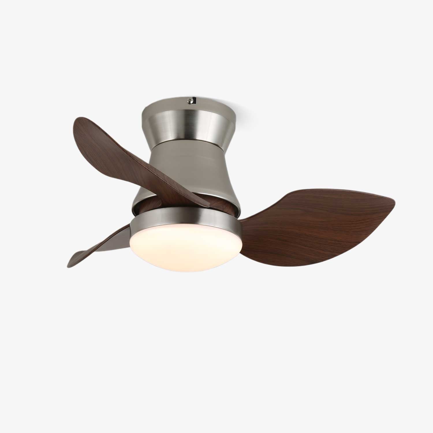 Solano Bloom Curved Walnut Ceiling Fan Light