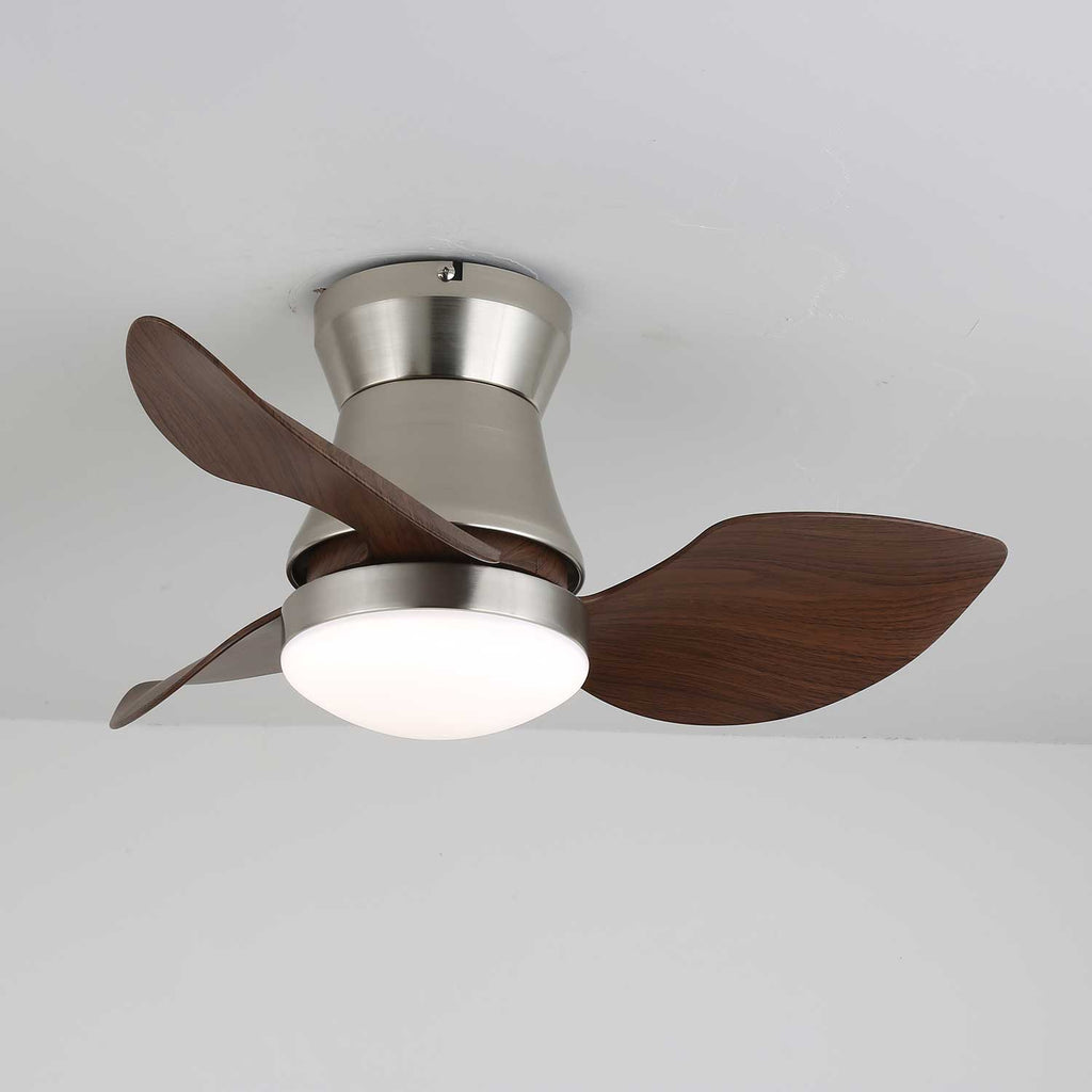 Solano Bloom Curved Walnut Ceiling Fan Light