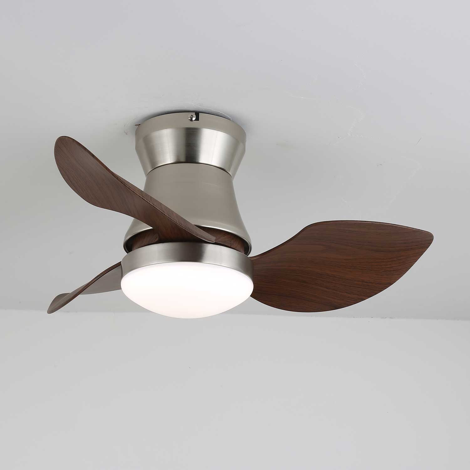 Solano Bloom Curved Walnut Ceiling Fan Light