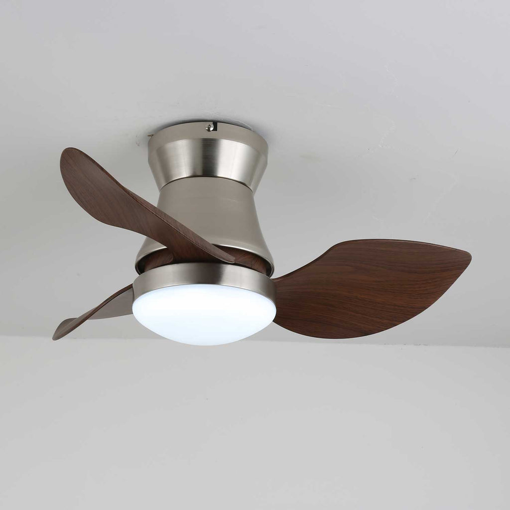 Solano Bloom Curved Walnut Ceiling Fan Light