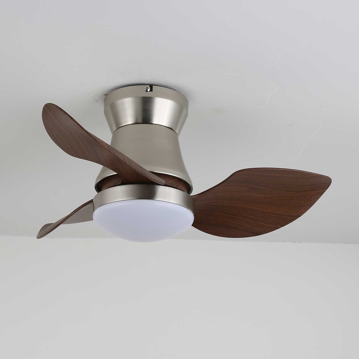 Solano Bloom Curved Walnut Ceiling Fan Light