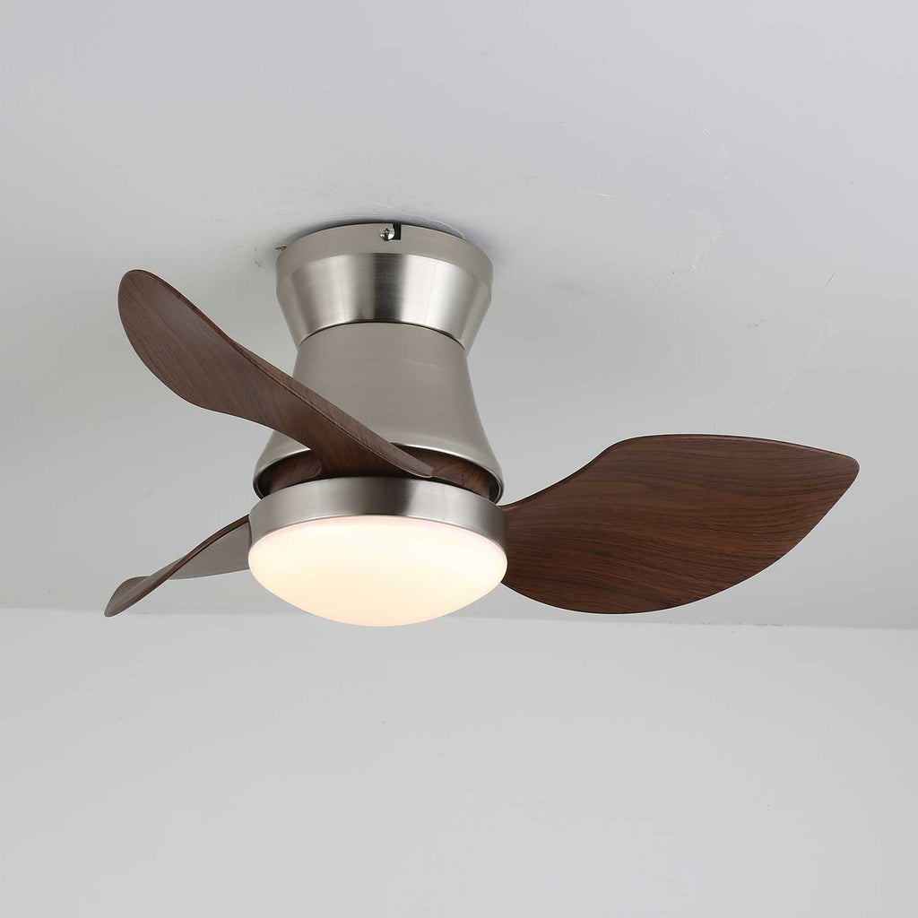 Solano Bloom Curved Walnut Ceiling Fan Light
