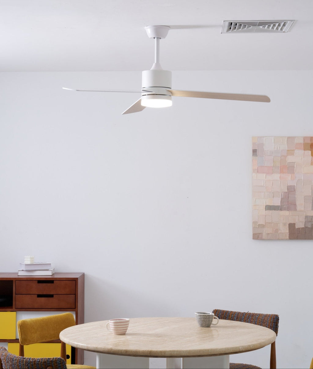 Solara Drift Elegant Wood Blade Ceiling Light