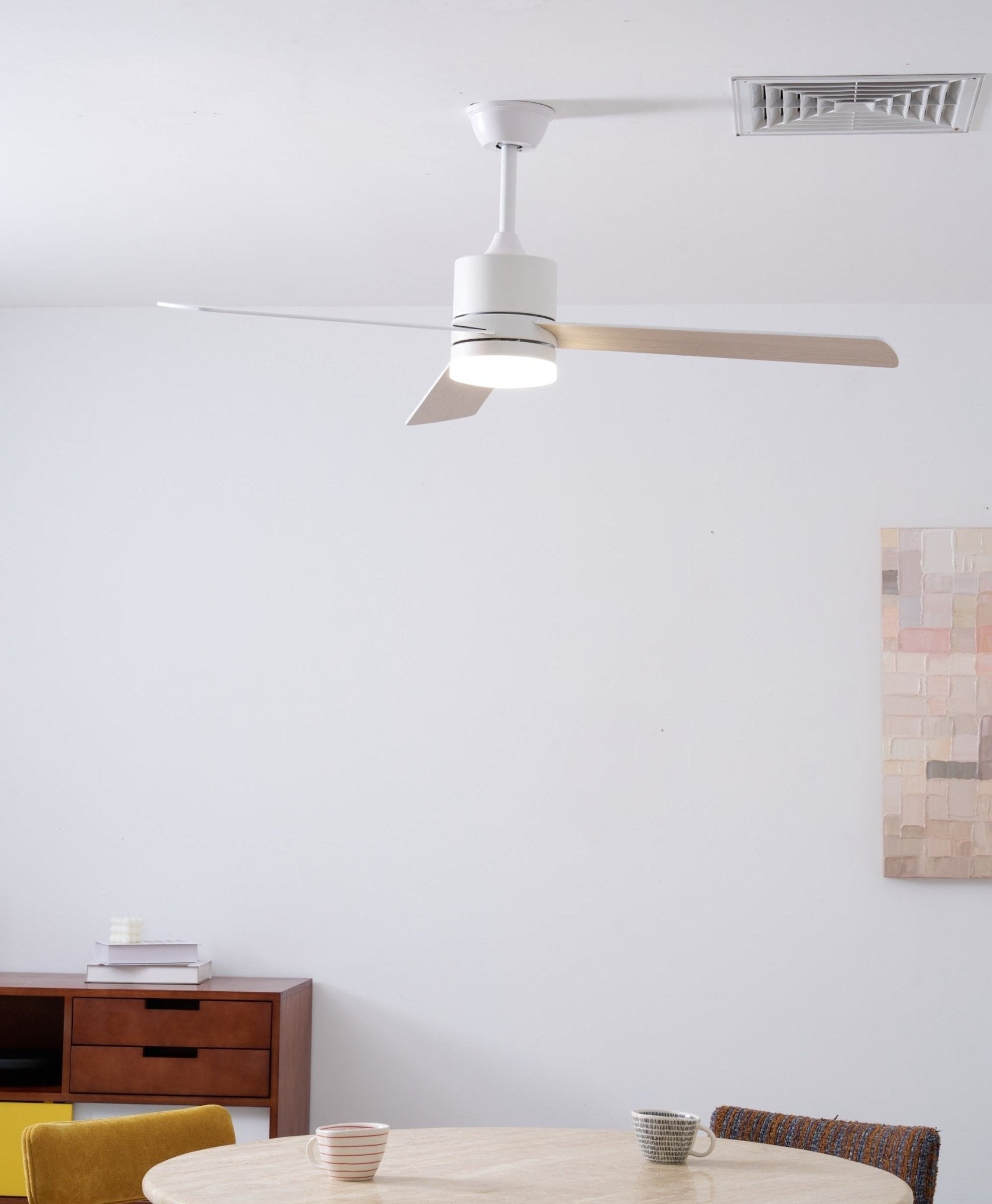 Solara Drift Elegant Wood Blade Ceiling Light