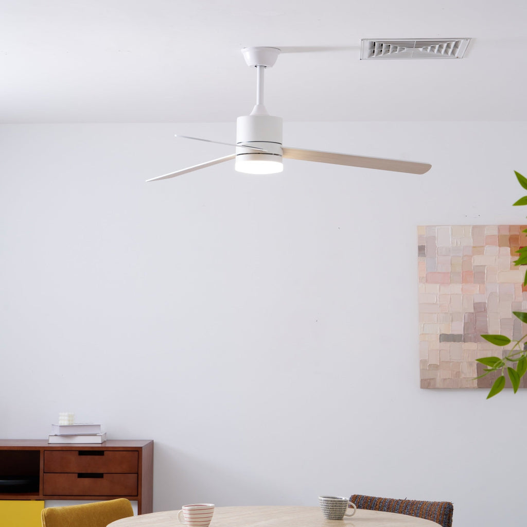 Solara Drift Elegant Wood Blade Ceiling Light
