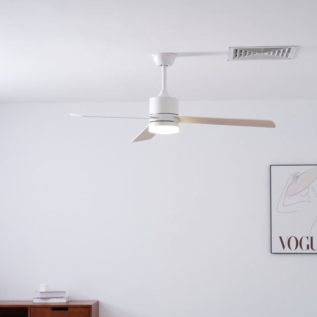 Solara Drift Elegant Wood Blade Ceiling Light