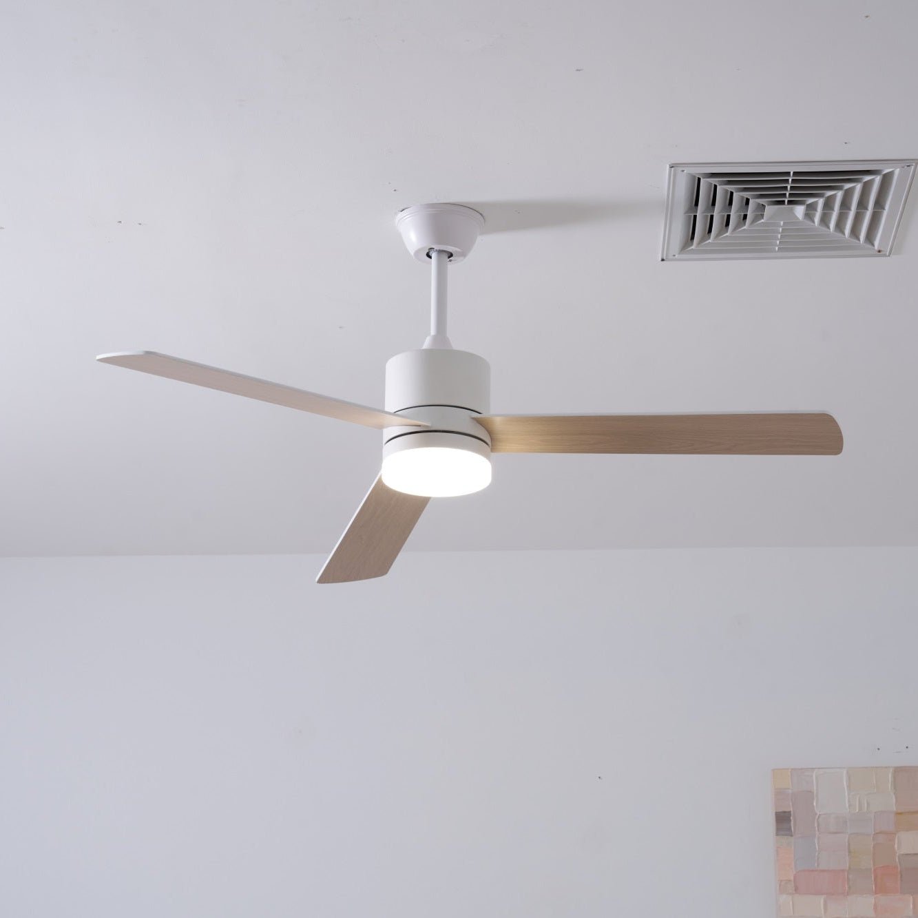 Solara Drift Elegant Wood Blade Ceiling Light