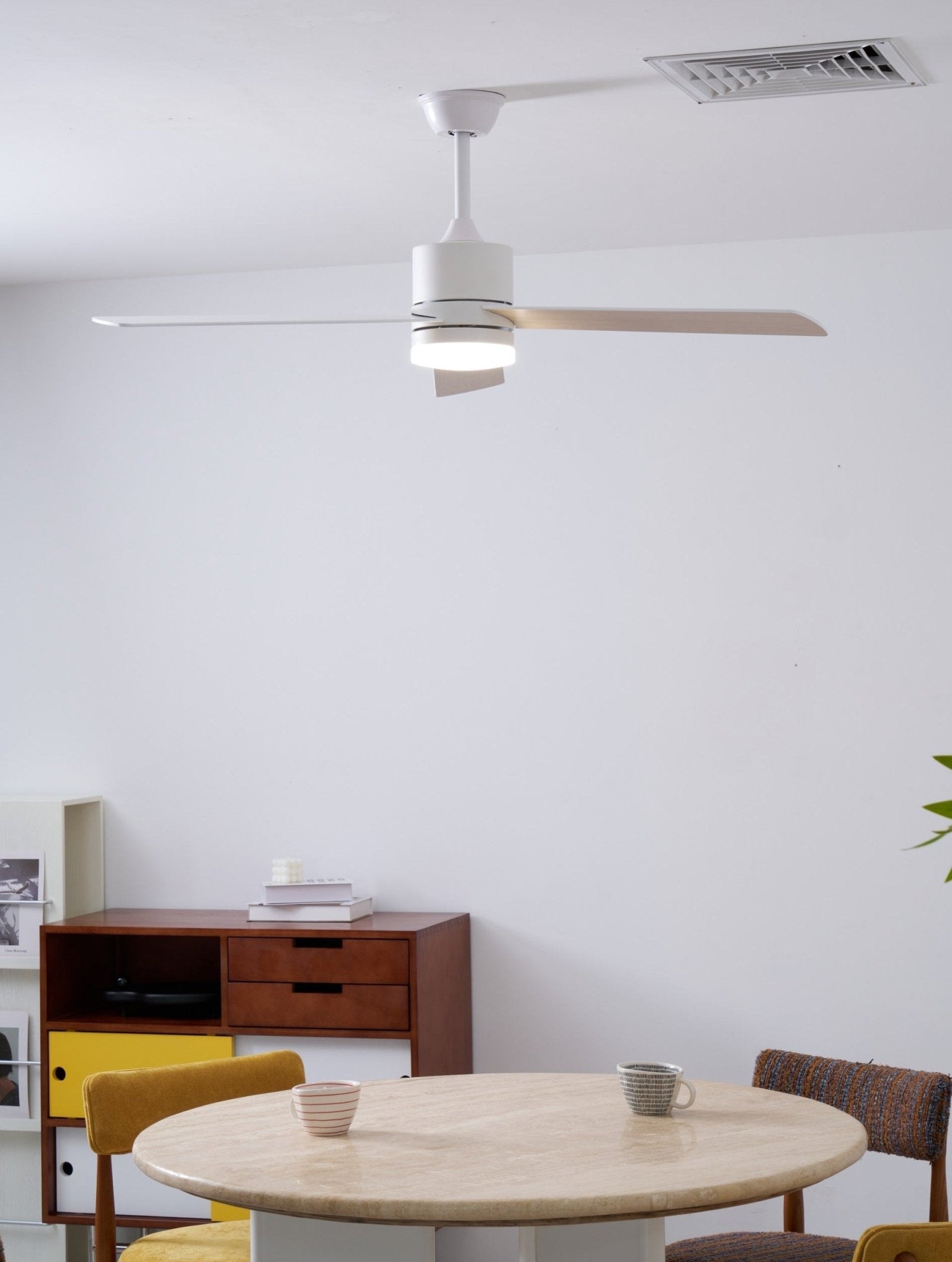 Solara Drift Elegant Wood Blade Ceiling Light