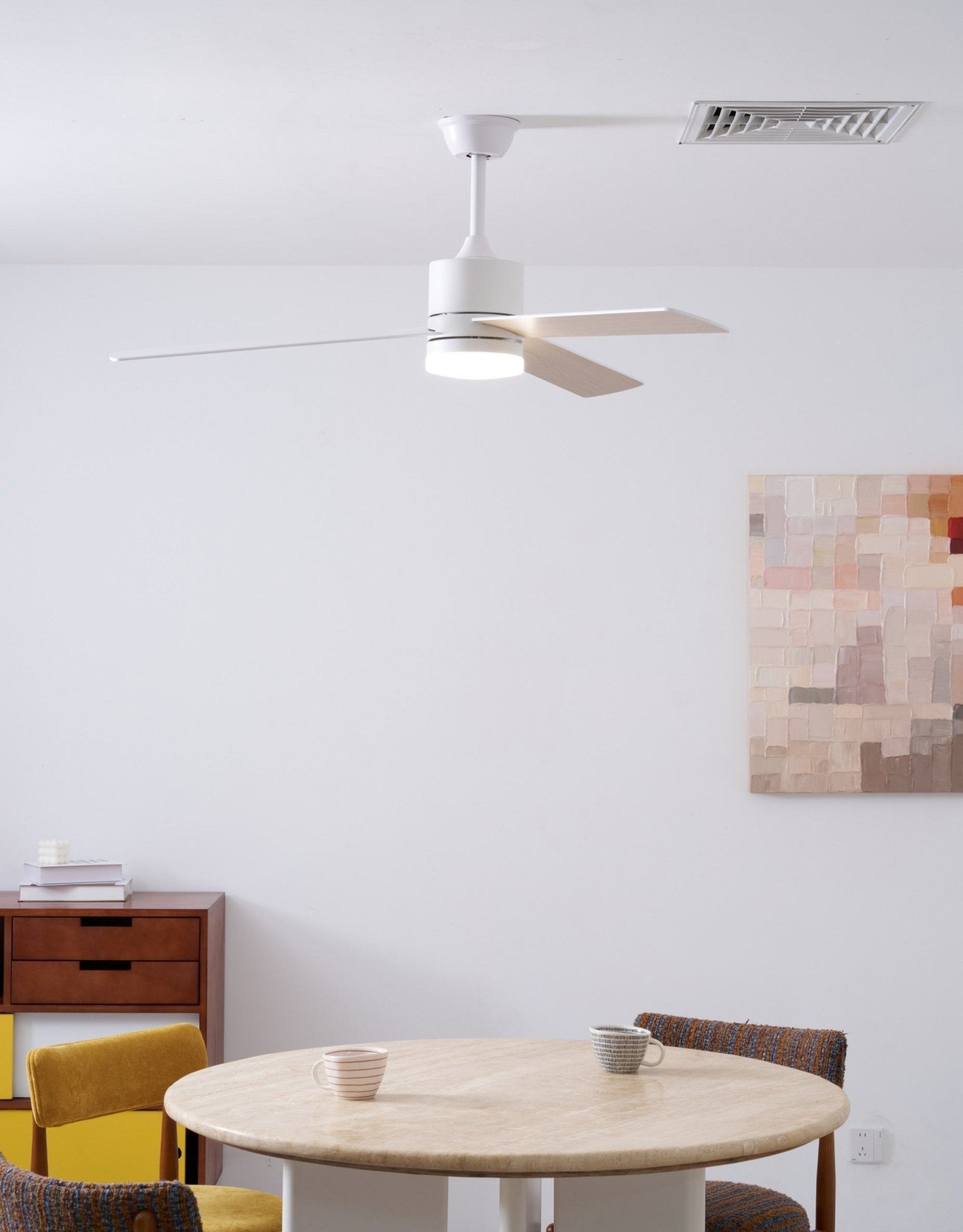 Solara Drift Elegant Wood Blade Ceiling Light