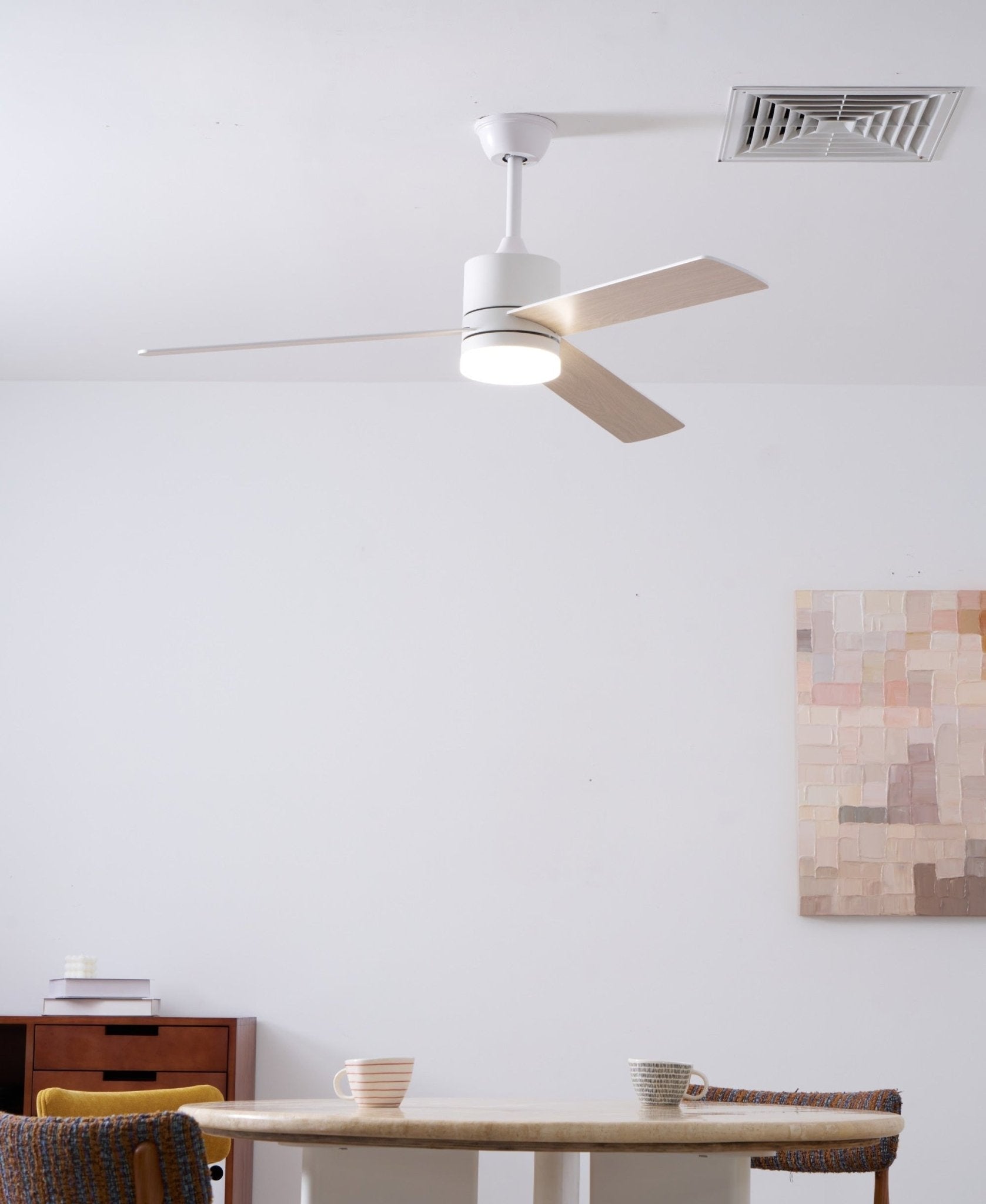 Solara Drift Elegant Wood Blade Ceiling Light