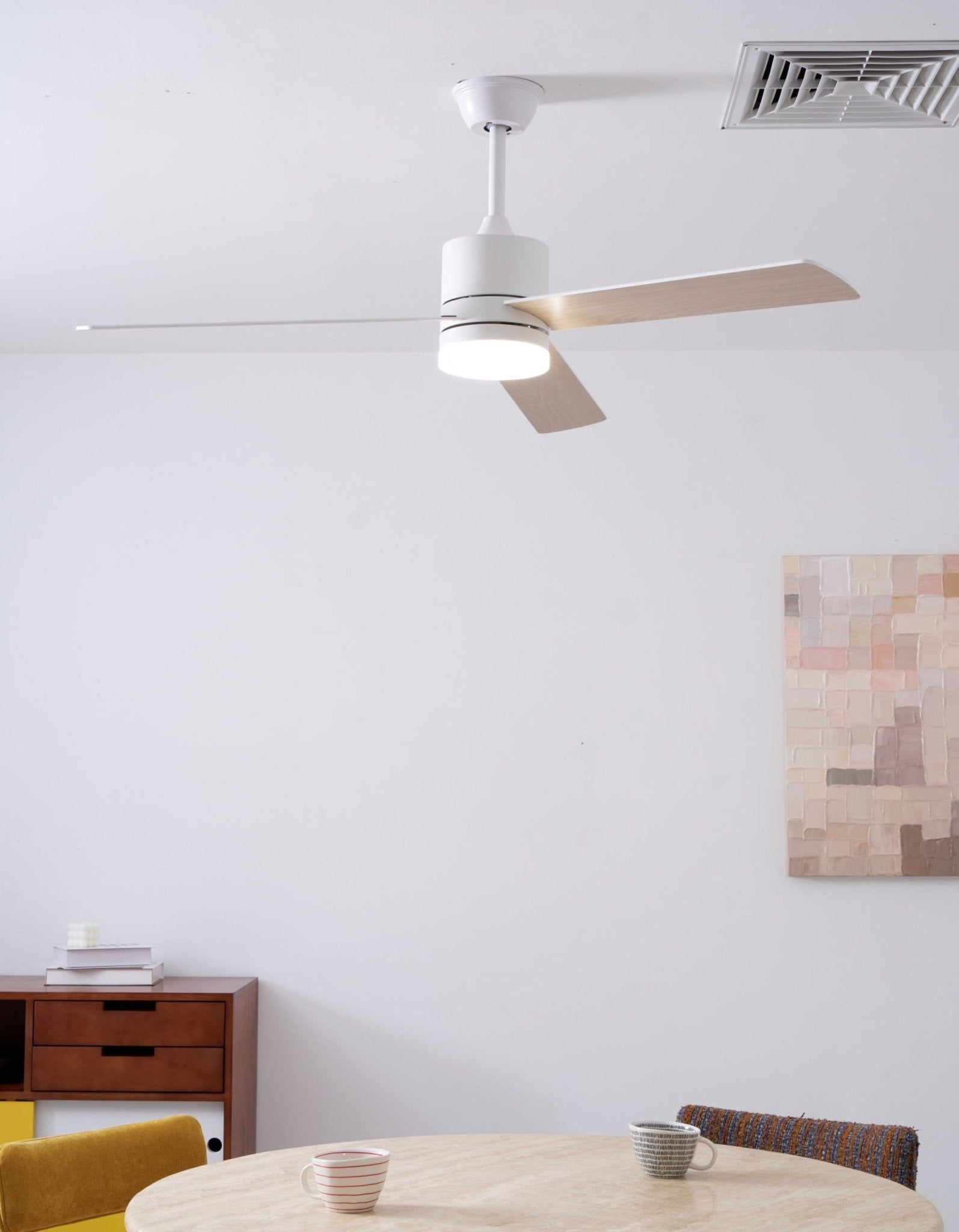 Solara Drift Elegant Wood Blade Ceiling Light