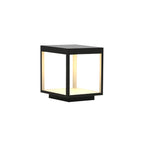 Noir Square Frame Solar Post Light
