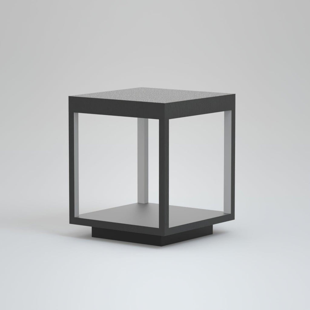Noir Square Frame Solar Post Light