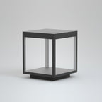 Noir Square Frame Solar Post Light