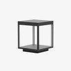 Noir Square Frame Solar Post Light
