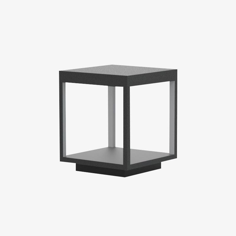 Noir Square Frame Solar Post Light