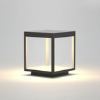 Noir Square Frame Solar Post Light
