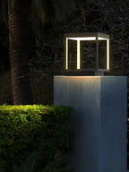Noir Square Frame Solar Post Light