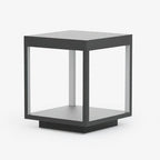 Noir Square Frame Solar Post Light