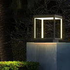 Noir Square Frame Post Light