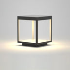 Noir Square Frame Solar Post Light