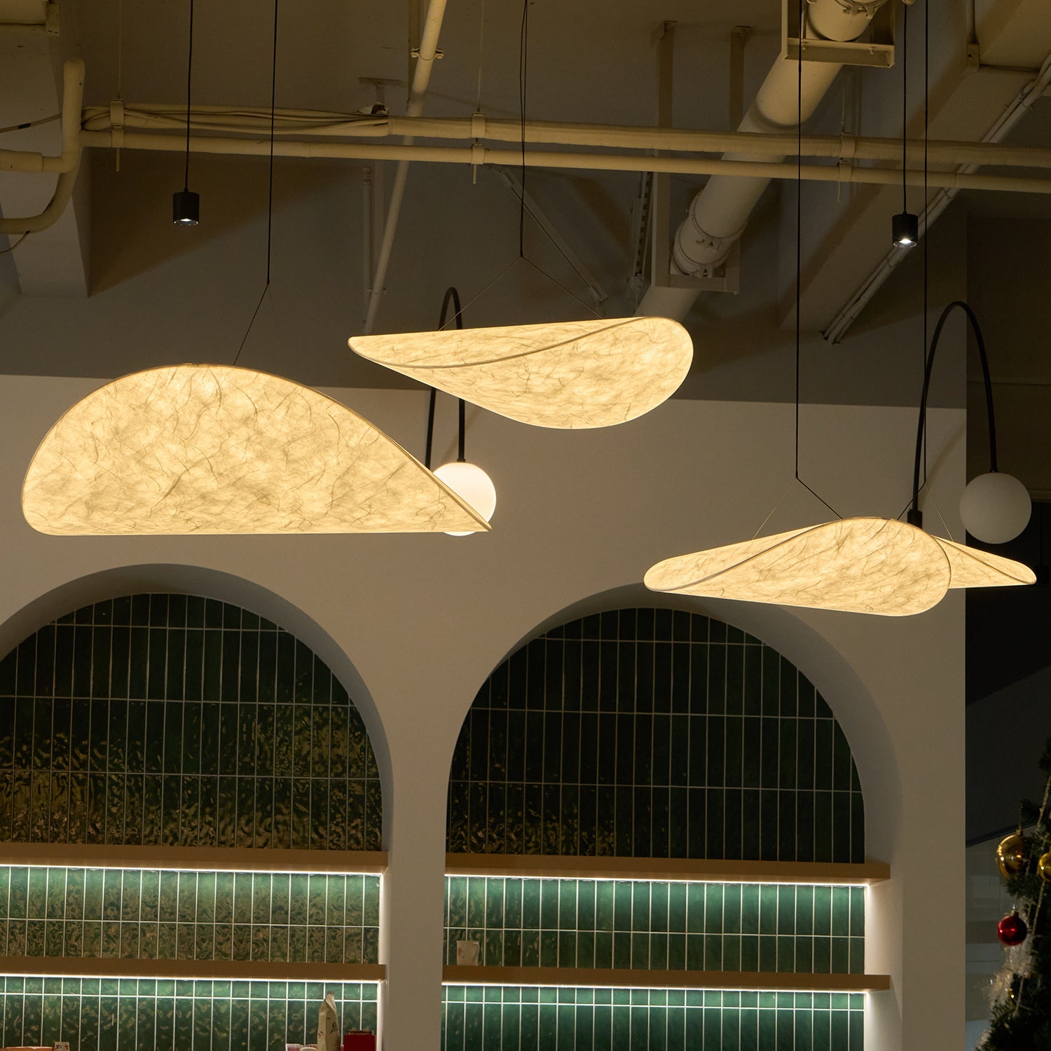 Tense Tyvek Disc Ceiling Light