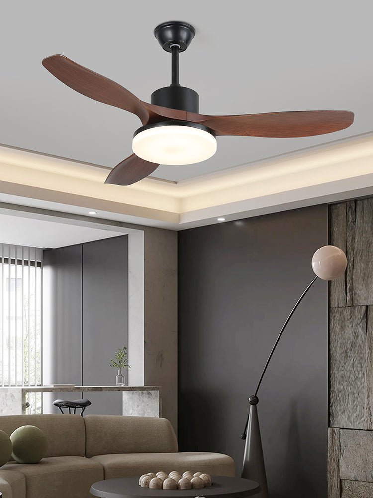 Morty Adams Contemporary Wood Ceiling Fan Light