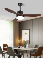 Morty Adams Contemporary Wood Ceiling Fan Light