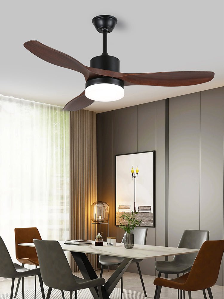 Morty Adams Contemporary Wood Ceiling Fan Light