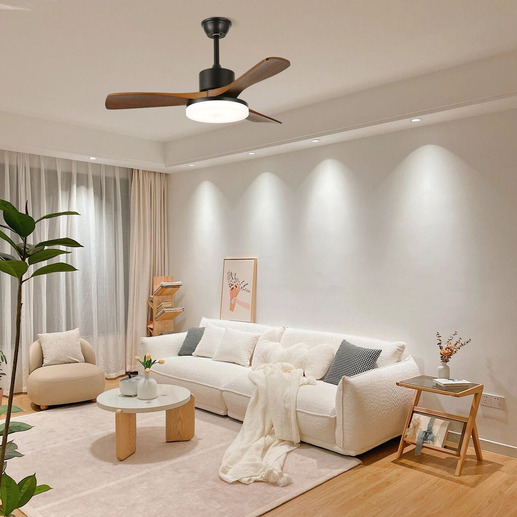 Morty Adams Contemporary Wood Ceiling Fan Light