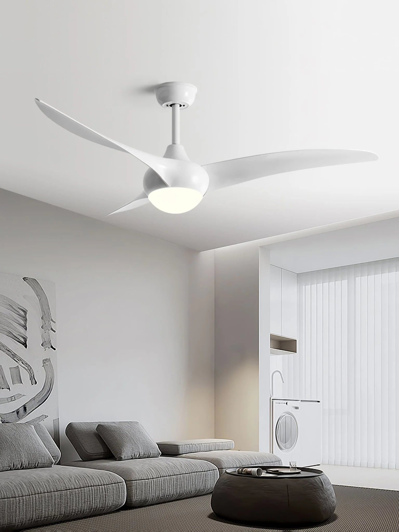 Sophisticated Opal Glass Blade Fan Light