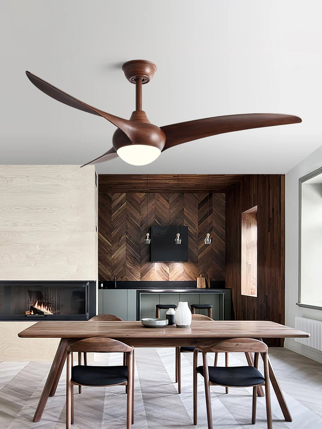 Sophisticated Opal Glass Blade Fan Light