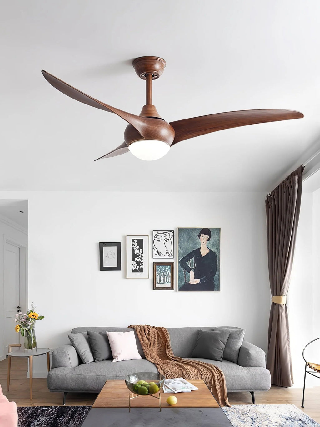 Sophisticated Opal Glass Blade Fan Light