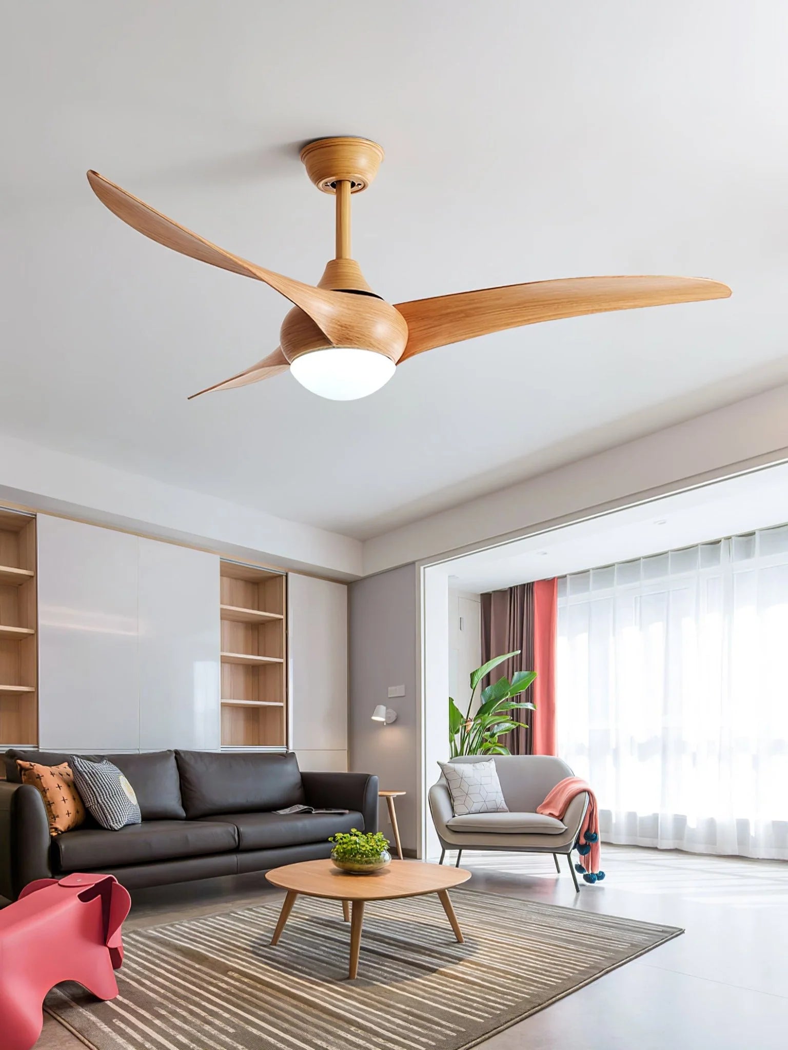 Sophisticated Opal Glass Blade Fan Light