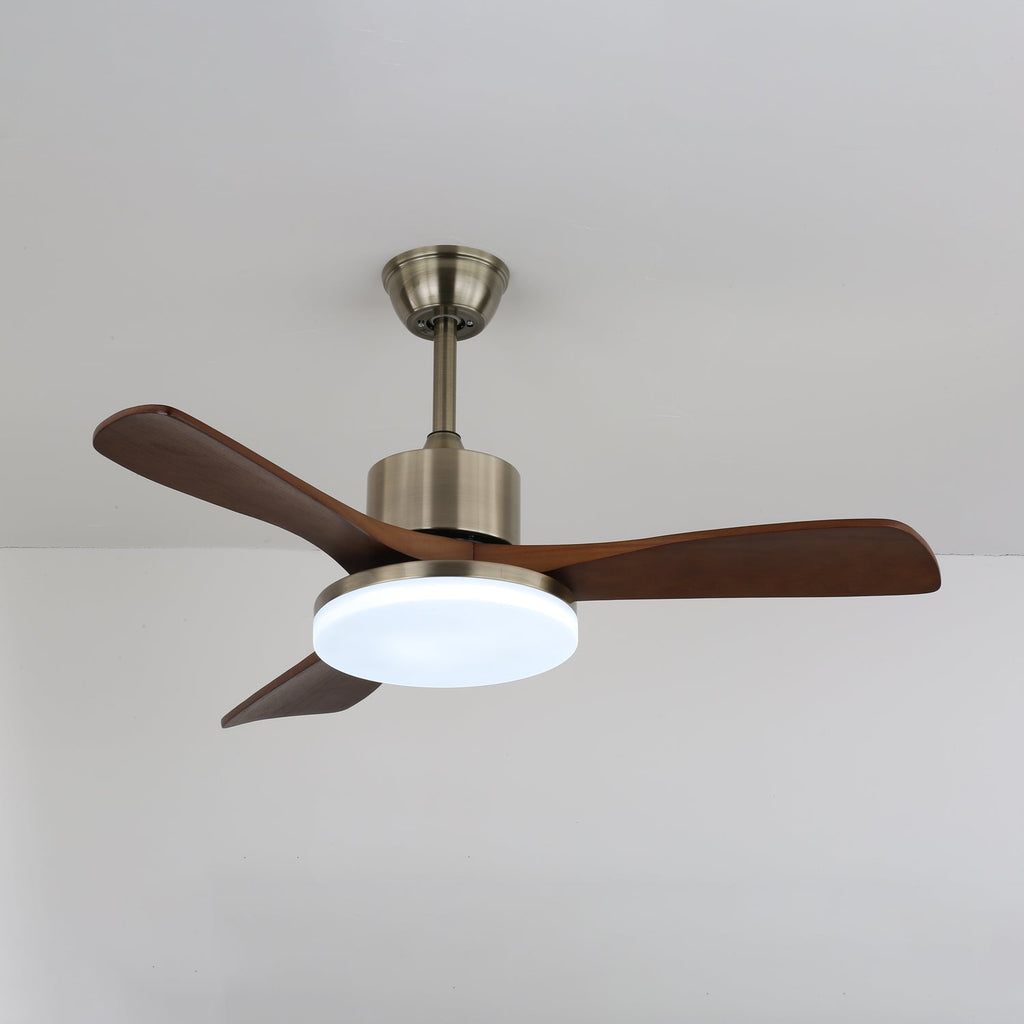 Vega Walnut Wood Blade Ceiling Fan Light